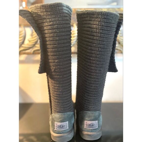 UGG 5819 Cardy Knitted Black Boots Women’s Size 7 Medium - Picture 7 of 11